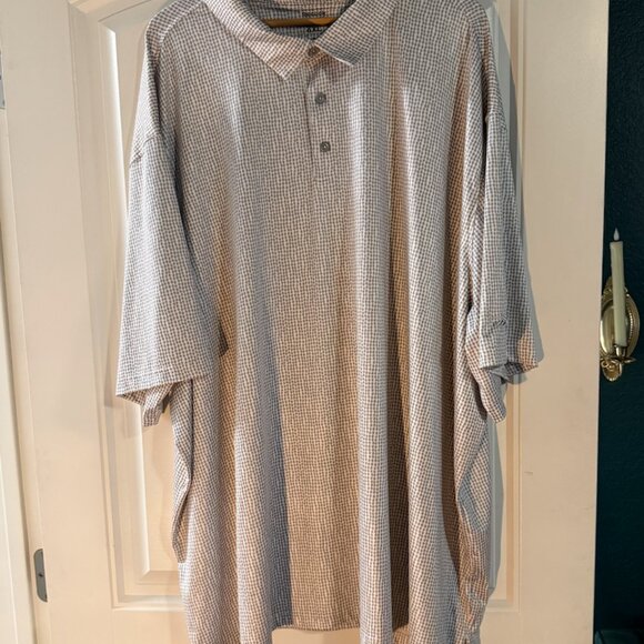Reebok Speedwick Performance Polo | Size 6XL | Gray & White Geometric Pattern | - Picture 1 of 4